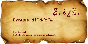 Ernyes Ádám névjegykártya