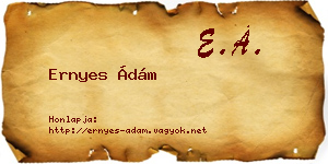 Ernyes Ádám névjegykártya